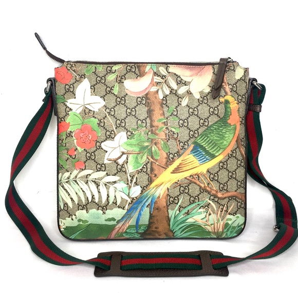 Authentic Gucci Tian crossbody unisex bag brown monogram coated bengal canvas - Picture 6 of 16